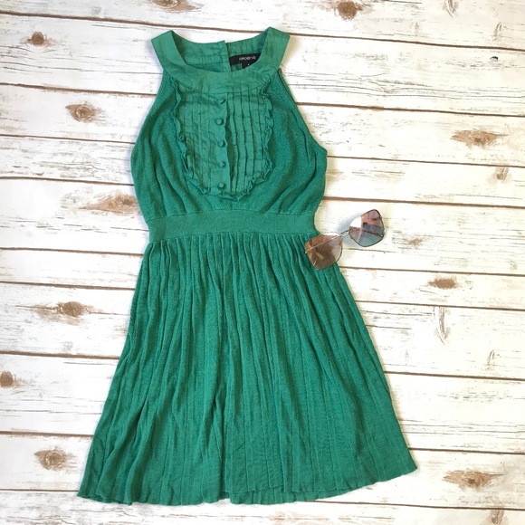 Arden B Dresses & Skirts - Arden B Jade Green Silk Knit Girly Tuxedo Dress S